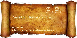 Panitz Honoráta névjegykártya
